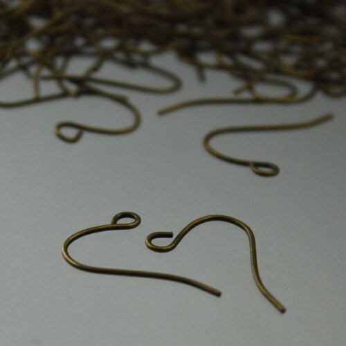 SALE Sale 500 pcs of Antique Brass Earrings Hook 20X11mm - French Hook - Simple Earwire Earring Hook - ERSIMPLE