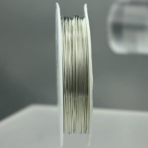 1 Roll 27 ft. Antique Silver plated on Copper Beading Wire - 24GA 0.5mm dia.