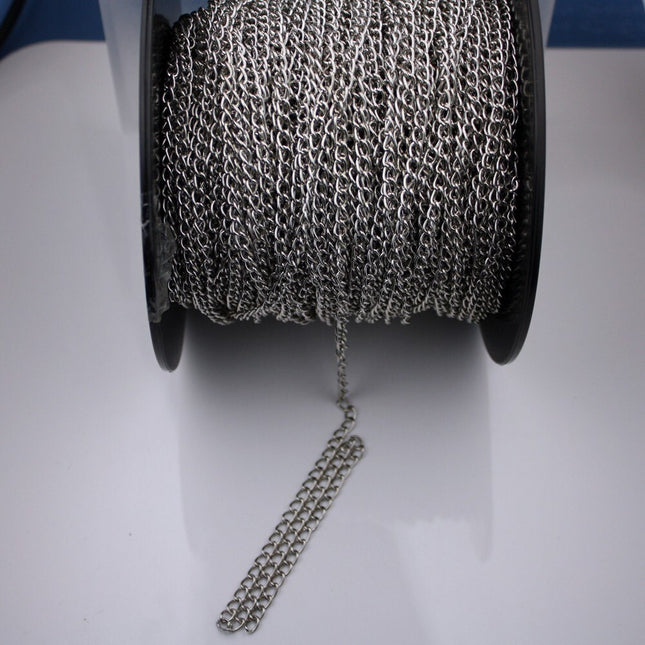 5 ft of Antique Silver plated curb chain - 5.75x3.3mm - unsoldered link