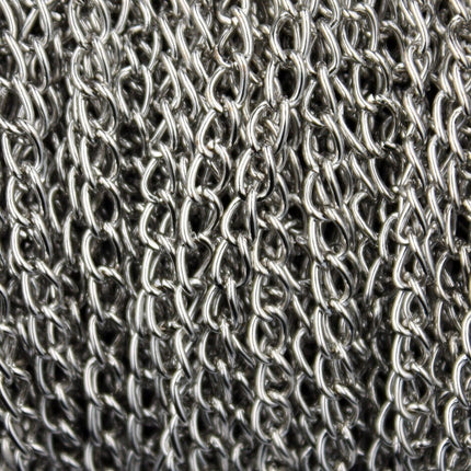 5 ft of Antique Silver plated curb chain - 5.75x3.3mm - unsoldered link