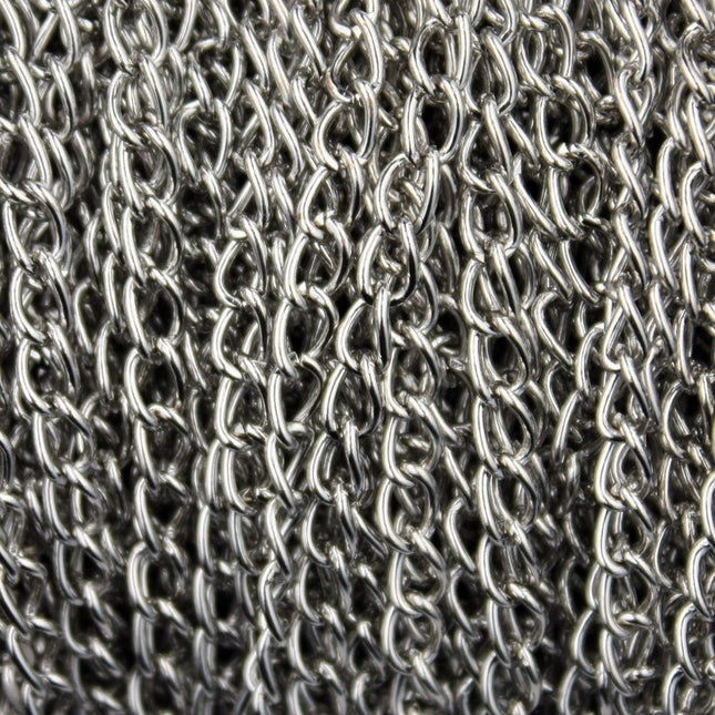 5 ft of Antique Silver plated curb chain - 5.75x3.3mm - unsoldered link