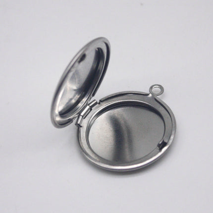 1/5/10/25 pcs STAINLESS STEEL Plain Round High Quality Locket Pendant Charm - 27x31mm 7mm thickness