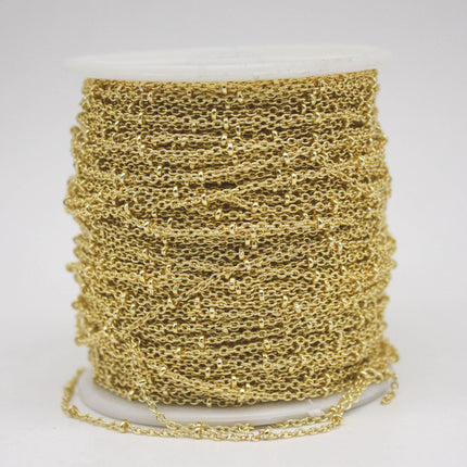 100 feet TARNISH Resistant Free SATELLITE 18K Gold Plated Ball Cable Chain - 2.0x1.4mm SOLDER - Soldered Link - AT2014SAT