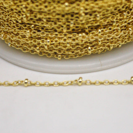 10 feet TARNISH Resistant Free Anti Tarnished SATELLITE 18K Gold Plated Ball Cable Chain - 2.0x1.4mm SOLDER - Soldered Link - AT2014SAT