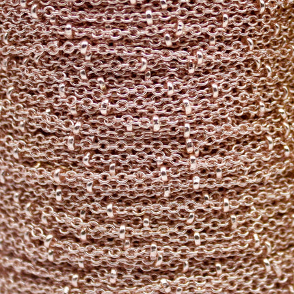 3 feet TARNISH Resistant Free Anti Tarnished SATELLITE Rose Gold Plated Ball Cable Chain - 2.0x1.4mm SOLDER - Soldered Link - AT2014SAT