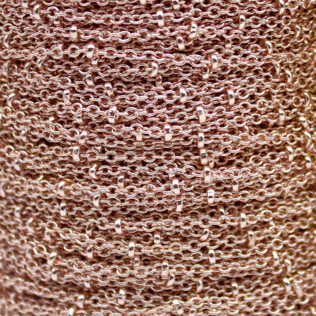 NEWnew 300 feet TARNISH Resistant Free Anti Tarnished SATELLITE Rose Gold Plated Ball  - 2.0x1.4mm SOLDER - Soldered Link - AT2014SAT