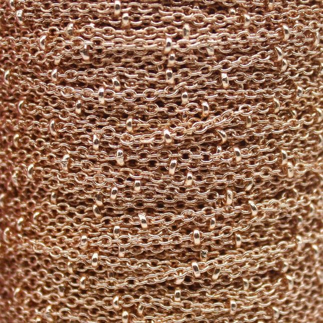 300 feet TARNISH Resistant Free Anti Tarnished SATELLITE Champagne/Pinky Gold Plated Ball Cable Chain - 2.0x1.4mm SOLDER - AT2014SAT