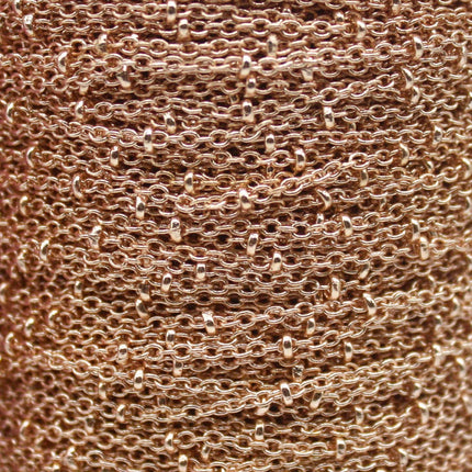 3 feet TARNISH Resistant Free Anti Tarnished SATELLITE Champagne/Pinky Gold Plated Ball Cable Chain - 2.0x1.4mm SOLDER - AT2014SAT