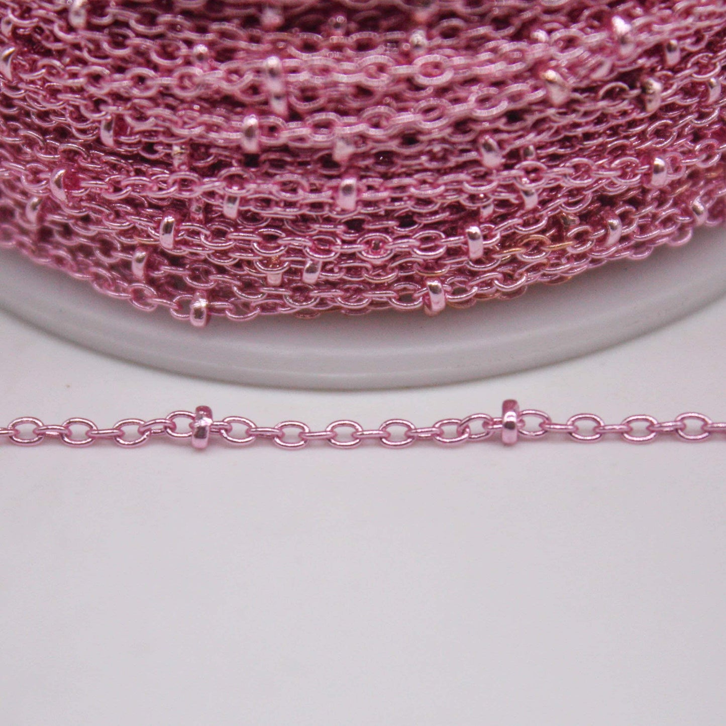 10 feet TARNISH Resistant Free Anti Tarnished SATELLITE Pink Copper Plated Ball Cable Chain - 2.0x1.4mm SOLDER - AT2014SAT