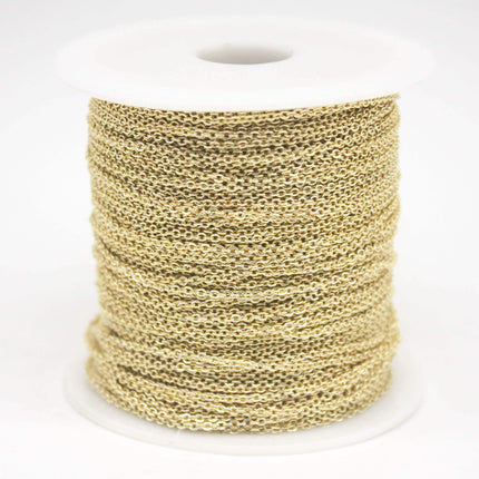 10 feet TARNISH Resistant Tarnish FREE Anti Tarnished - 18K Gold Plated Micro Flat Chain -2mm  2x1.4mm SOLDER - little Soldered AT214F