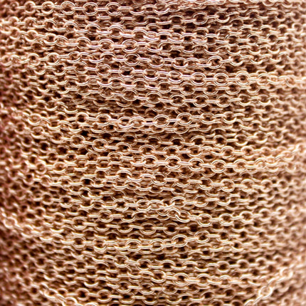 3 feet TARNISH Resistant Tarnish FREE Anti Tarnished - Champagne Gold Plated Cable Chain - 2x2.5mm SOLDER - Small Soldered AT225