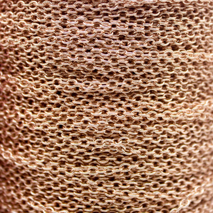 300 feet TARNISH Resistant Tarnish FREE Anti Tarnished - Champagne Gold Plated Cable Chain - 2x2.5mm SOLDER - Small Soldered AT225