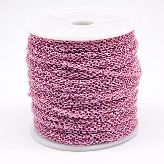 32 feet TARNISH Resistant Tarnish FREE Anti Tarnished - Bright Copper Plated Cable Chain - 2x2.5mm SOLDER - Small Soldered AT225