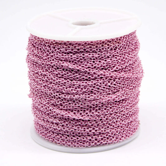 10 feet TARNISH Resistant Tarnish FREE Anti Tarnished - Bright Copper Plated Cable Chain - 2x2.5mm SOLDER - Small Soldered AT225