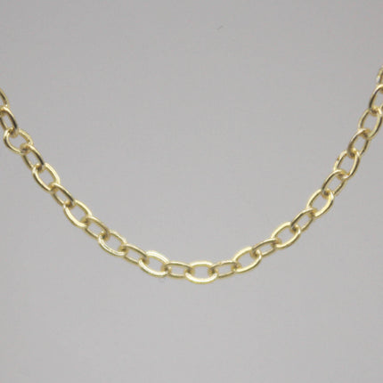 100 feet TARNISH Resistant Tarnish FREE Anti Tarnished 18K Gold Plated Flat Cable Chain - 2.4x1.7mm SOLDER - Soldered Cable - AT2417F