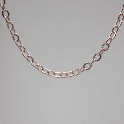 3 feet TARNISH Resistant Tarnish FREE Anti Tarnished Rose Gold Plated Flat Cable Chain - 2.4x1.7mm SOLDER - Soldered Cable - AT2417F