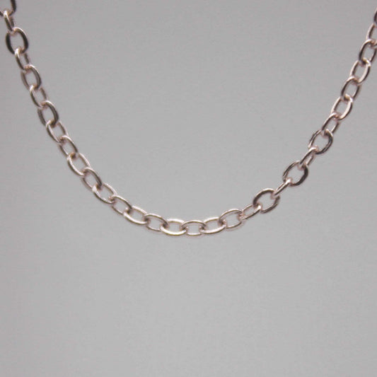 3 feet TARNISH Resistant Tarnish FREE Anti Tarnished Rose Gold Plated Flat Cable Chain - 2.4x1.7mm SOLDER - Soldered Cable - AT2417F