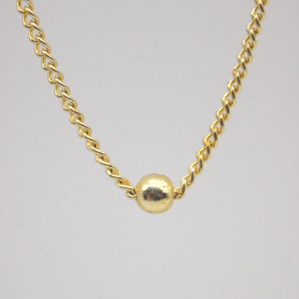 3 Ft Non Tarnished Satellite Curb Chain 18K Gold Plated  - 1.6mm Curb 3.5mm Large Beads - Anti Tarnish Free Chain - AT1.6SATBB