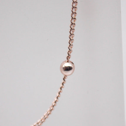 100 Ft Non Tarnished Satellite Curb Chain Rose Gold Plated  - 1.6mm Curb 3.5mm Large Beads - Anti Tarnish Free Chain - AT1.6SATBB