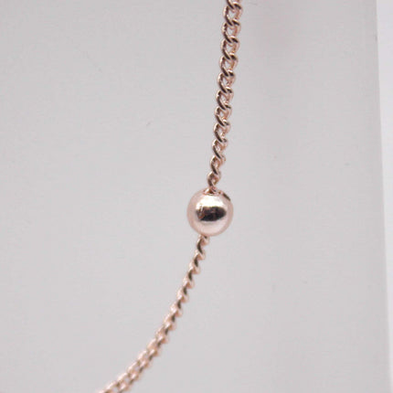32 Ft Non Tarnished Satellite Curb Chain Rose Gold Plated  - 1.6mm Curb 3.5mm Large Beads - Anti Tarnish Free Chain - AT1.6SATBB