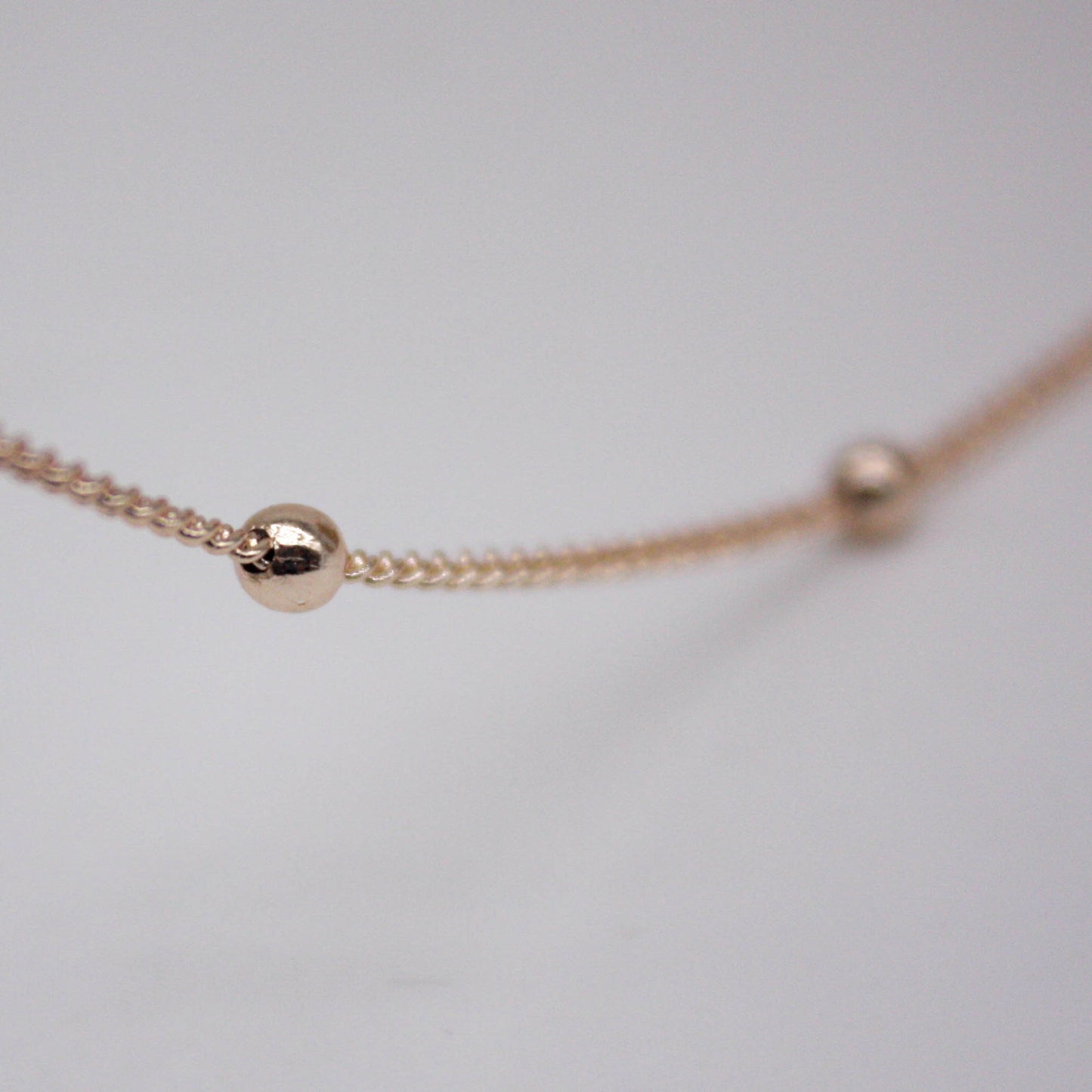 100 Ft Non Tarnish Satellite Curb Chain Champagne Gold Plated  - 1.6mm Curb 3.5mm Large Beads - Anti Tarnish Free Chain - AT1.6SATBB