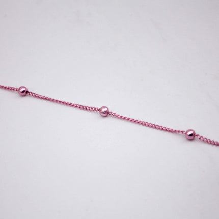 100 Ft Non Tarnish Satellite Chain Pink/Bright Copper Plated Satellite LARGE Ball Solder Curb Chain - 1.6mm Link- 3.5mm - AT1.6SATBB