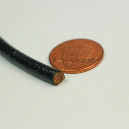 10 feet Black Leather Cord - 5mm Genuine Leather Round Cord (01)