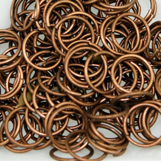 100 pcs of Antique Copper 8mm Jumpring 21ga 21 gauge - open jump ring 7x8mm