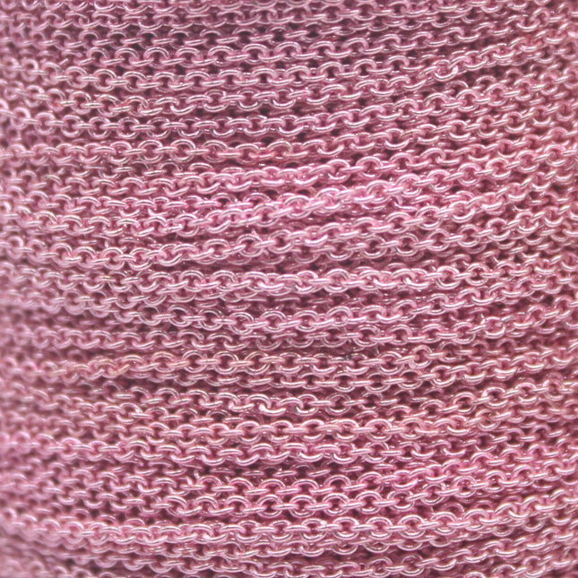 300 feet TARNISH Resistant Tarnish FREE Anti Tarnished Pink Copper Plated Dainty Chain - 1.6x1.4mm SOLDER - Oval Soldered - AT1614S