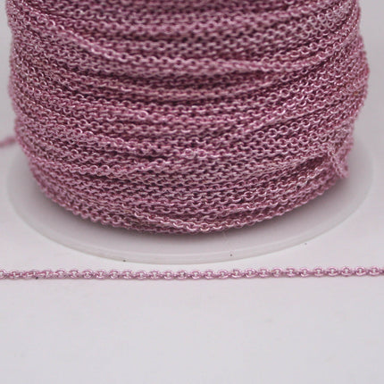 300 feet TARNISH Resistant Tarnish FREE Anti Tarnished Pink Copper Plated Dainty Chain - 1.6x1.4mm SOLDER - Oval Soldered - AT1614S