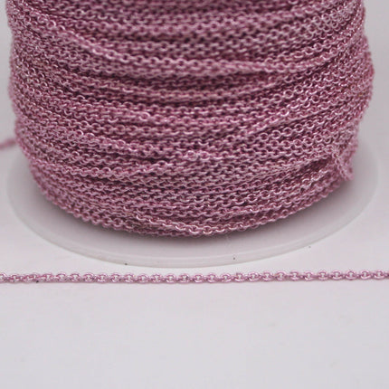100 feet TARNISH Resistant Tarnish FREE Anti Tarnished Pink Copper Plated Dainty Chain - 1.6x1.4mm SOLDER - Oval Soldered - AT1614S