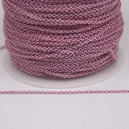 32 feet TARNISH Resistant Tarnish FREE Anti Tarnished Pink Copper Plated Dainty Chain - 1.6x1.4mm SOLDER - Oval Soldered - AT1614S