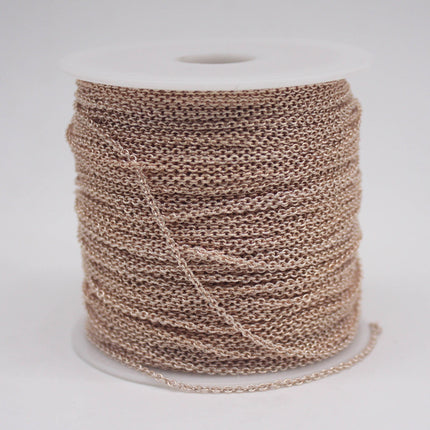 32 feet TARNISH Resistant Tarnish FREE Anti Tarnished Champagne Gold Plated Dainty Chain - 1.6x1.4mm SOLDER - Soldered - AT1614S