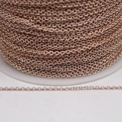 100 feet TARNISH Resistant Tarnish FREE Anti Tarnished Champagne Gold Plated Dainty Chain - 1.6x1.4mm SOLDER - Soldered - AT1614S