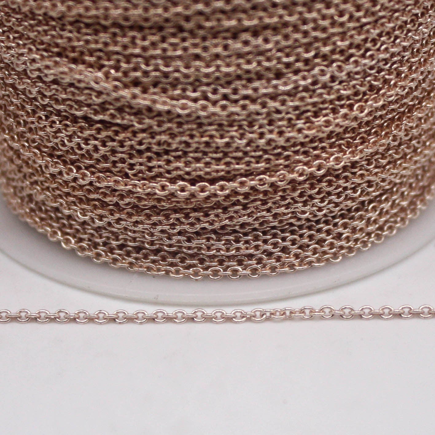 3 feet TARNISH Resistant Tarnish FREE Anti Tarnished Champagne Gold Plated Micro Cable Chain - 1.6x1.4mm SOLDER - Small Soldered - AT1614S