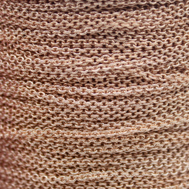 100 feet TARNISH Resistant Tarnish FREE Anti Tarnished Champagne Gold Plated Dainty Chain - 1.6x1.4mm SOLDER - Soldered - AT1614S