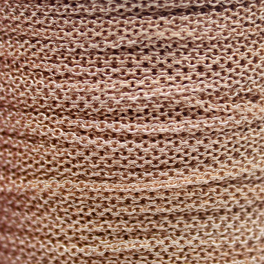 3 feet TARNISH Resistant Tarnish FREE Anti Tarnished Champagne Gold Plated Micro Cable Chain - 1.6x1.4mm SOLDER - Small Soldered - AT1614S
