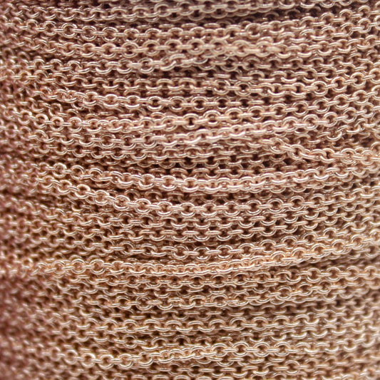 300 feet TARNISH Resistant Tarnish FREE Anti Tarnished Champagne Gold Plated Dainty Chain - 1.6x1.4mm SOLDER - Soldered - AT1614S