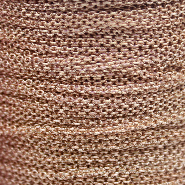 300 feet TARNISH Resistant Tarnish FREE Anti Tarnished Champagne Gold Plated Dainty Chain - 1.6x1.4mm SOLDER - Soldered - AT1614S