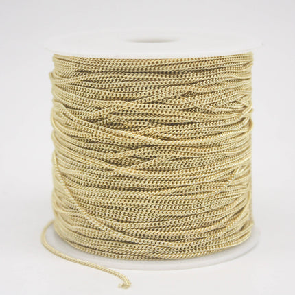 100 Ft Non TARNISH Curb Chain -  18K Gold Plated Micro Tiny Small Curb Chain - 1.3mm SOLDER - Anti Tarnish Free Resistant Chain - AT1.3S