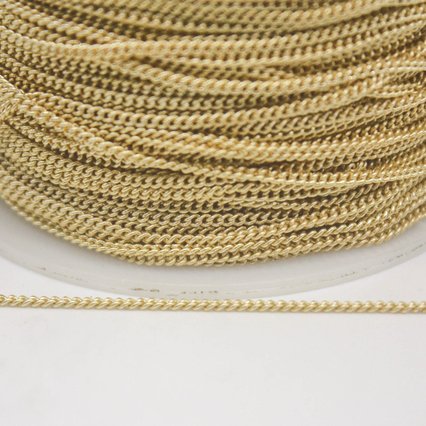 100 Ft Non TARNISH Curb Chain -  18K Gold Plated Micro Tiny Small Curb Chain - 1.3mm SOLDER - Anti Tarnish Free Resistant Chain - AT1.3S