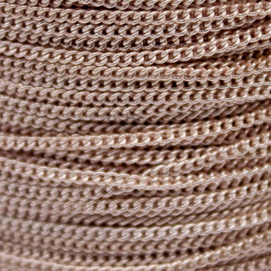 10 Ft Non TARNISH Curb Chain -  Rose Gold Plated Micro Tiny Small Curb Chain - 1.3mm SOLDER - Anti Tarnish Free Resistant Chain - AT1.3S