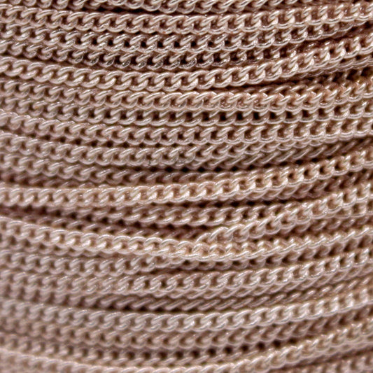 3 Ft Non TARNISH Curb Chain -  Rose Gold Plated Micro Tiny Small Curb Chain - 1.3mm SOLDER - Anti Tarnish Free Resistant Chain - AT1.3S