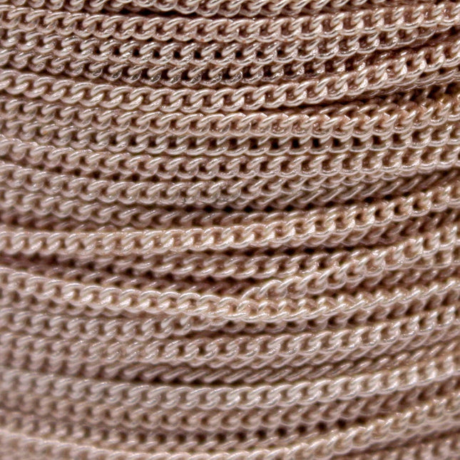 3 Ft Non TARNISH Curb Chain -  Rose Gold Plated Micro Tiny Small Curb Chain - 1.3mm SOLDER - Anti Tarnish Free Resistant Chain - AT1.3S