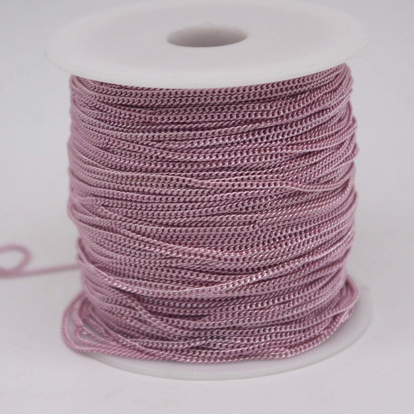 3 Ft Non TARNISH Curb Chain -  Pink Copper Plated Micro Tiny Small Curb Chain - 1.3mm SOLDER - Anti Tarnish Free Resistant Chain - AT1.3S