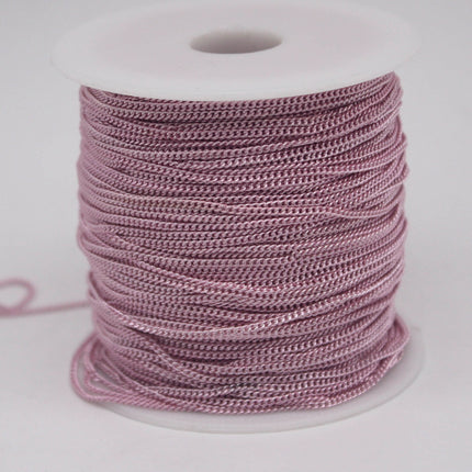 32 Ft Non TARNISH Curb Chain -  Pink Copper Plated Micro Tiny Small Curb Chain - 1.3mm SOLDER - Anti Tarnish Free Resistant Chain - AT1.3S