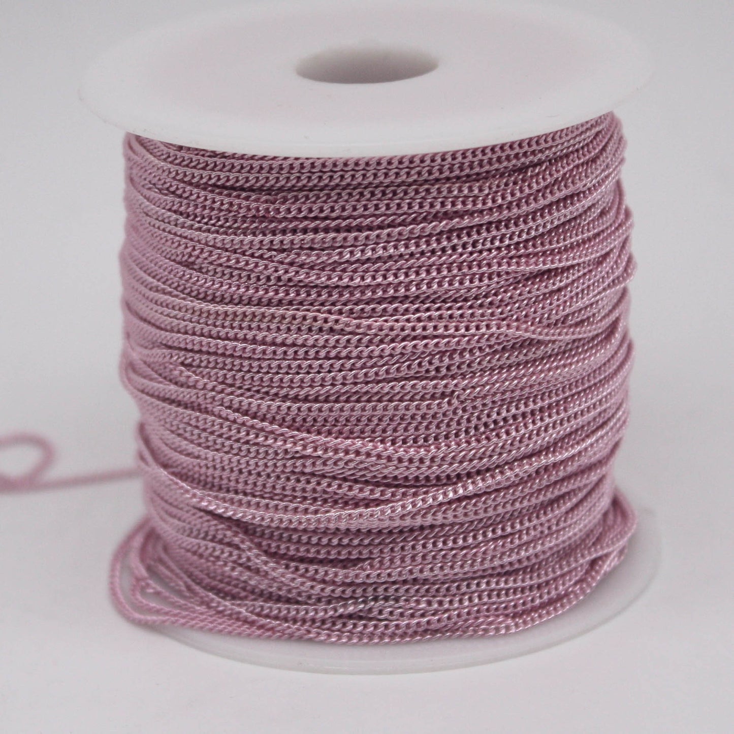 32 Ft Non TARNISH Curb Chain -  Pink Copper Plated Micro Tiny Small Curb Chain - 1.3mm SOLDER - Anti Tarnish Free Resistant Chain - AT1.3S