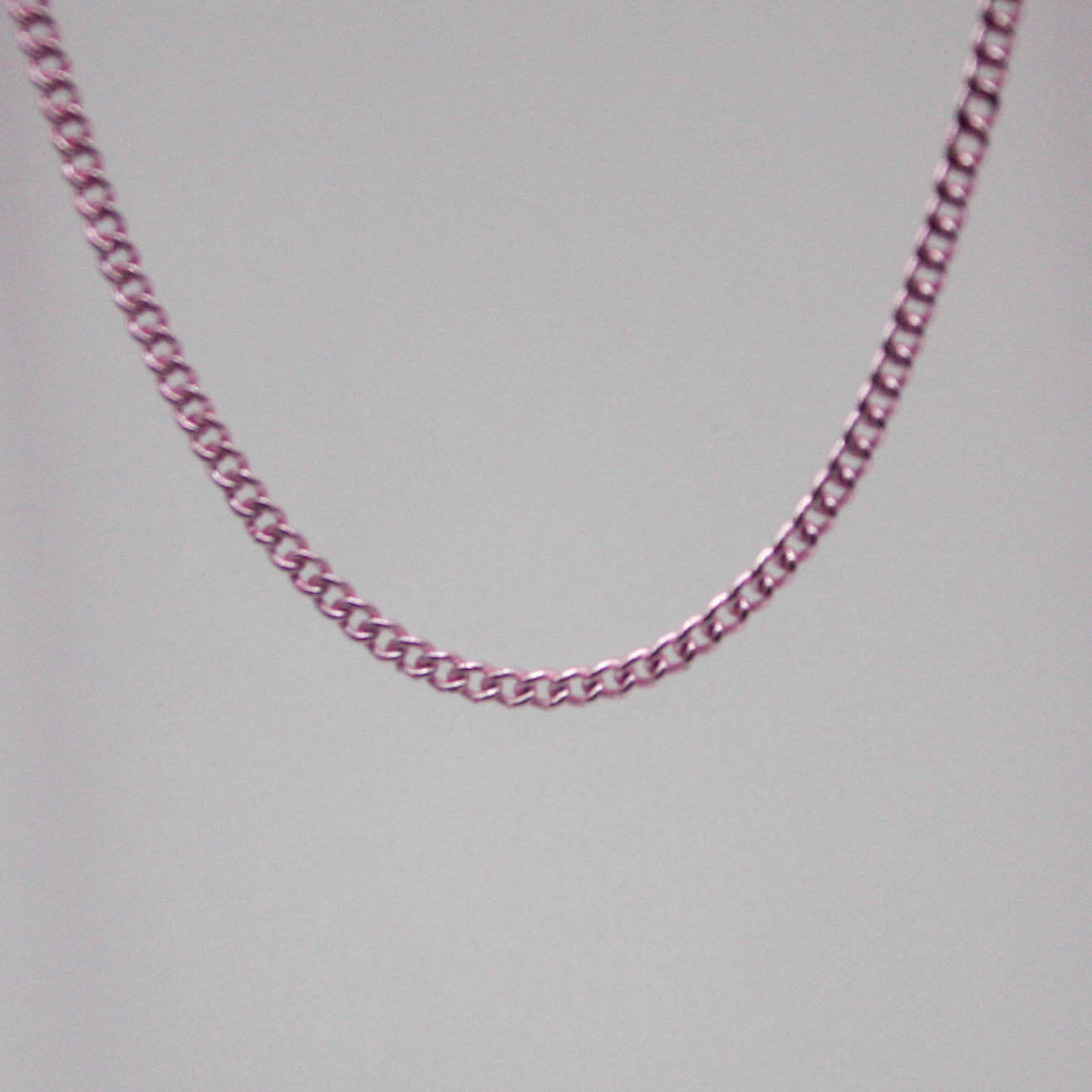 3 Ft Non TARNISH Curb Chain -  Pink Copper Plated Micro Tiny Small Curb Chain - 1.3mm SOLDER - Anti Tarnish Free Resistant Chain - AT1.3S