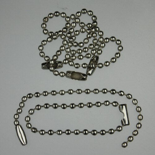 100 Pcs -  Keychain - 4inch 10cm - 2.4mm Ball Chain Rhodium Plated With Snap On Hooks