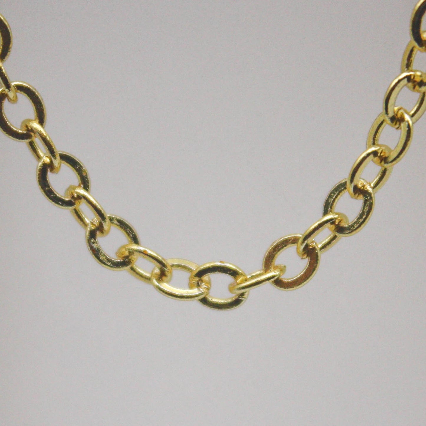 3 Ft Non Tarnish Big Chunky Flat Chain - 18K Gold Plated Flat Cable Chain Sturdy SOLDERED Heavy Chain 4X5mm 22Gauge 22G - AT45F